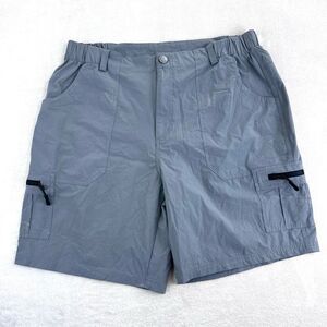 VOYAGER Shorts Mens XL Grey Travel Tech Cargo Nylon Comfort Stretch Hiking Short